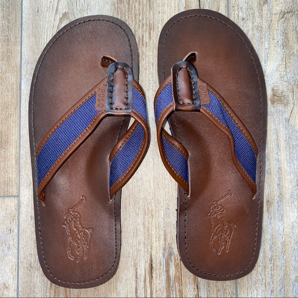 Polo Ralph Lauren Men's Leather Flip Flops